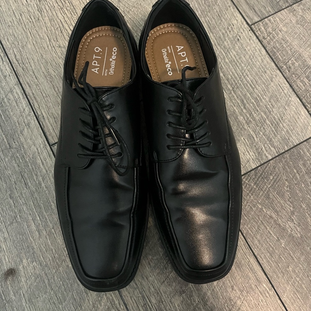 Men's Black Dress Shoes- Kohls Apt 9 Ortholite Eco